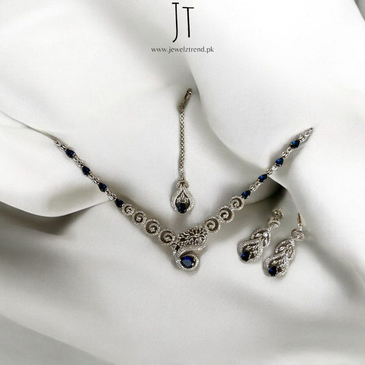 Signature AD Necklace Set (Sapphire)