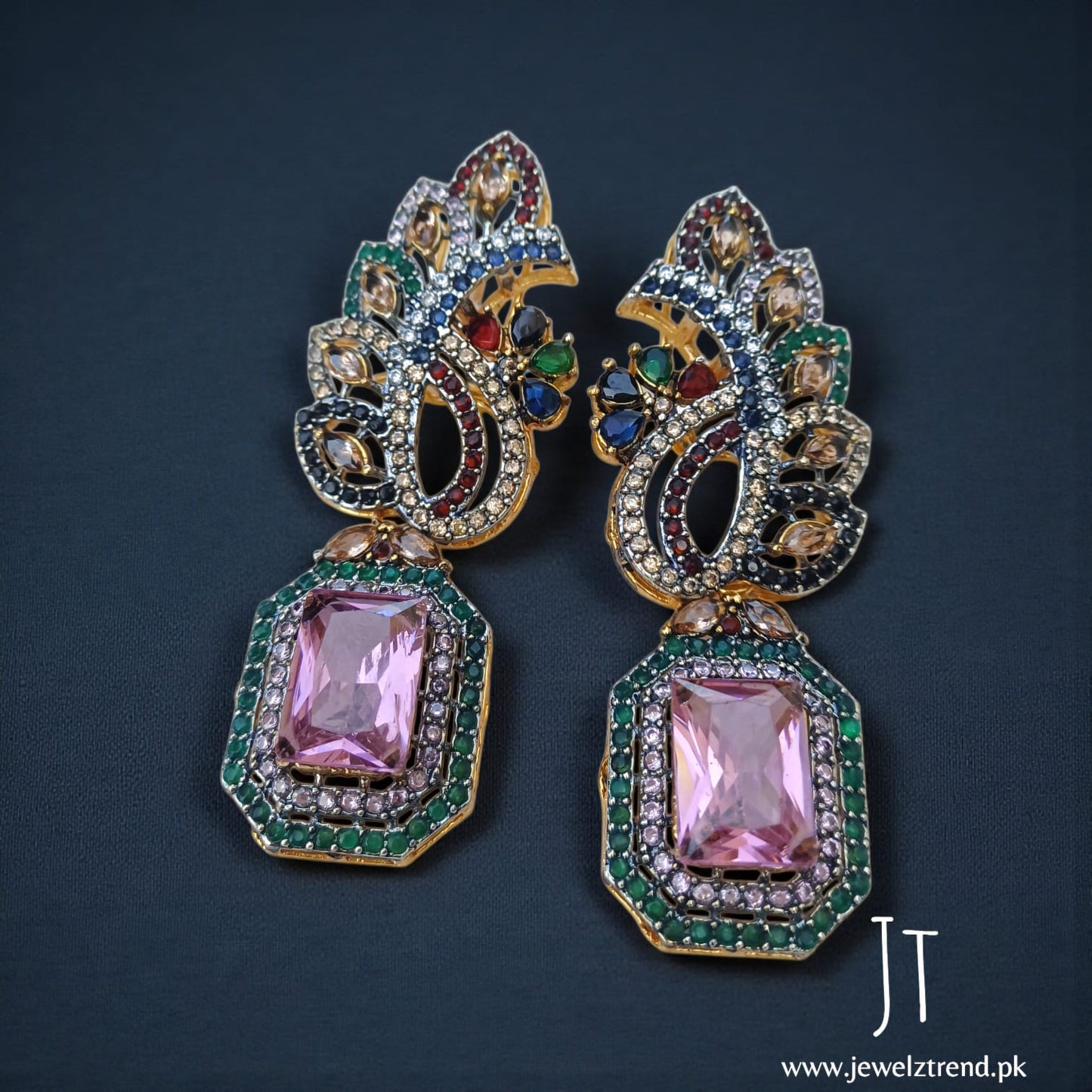 Shimmering Zircon: Long Earrings