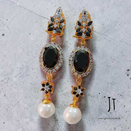 Bold Stone Long Earrings
