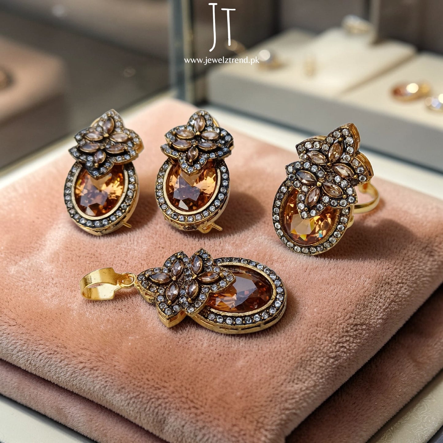 Azure Sparkle Trio: Locket Set